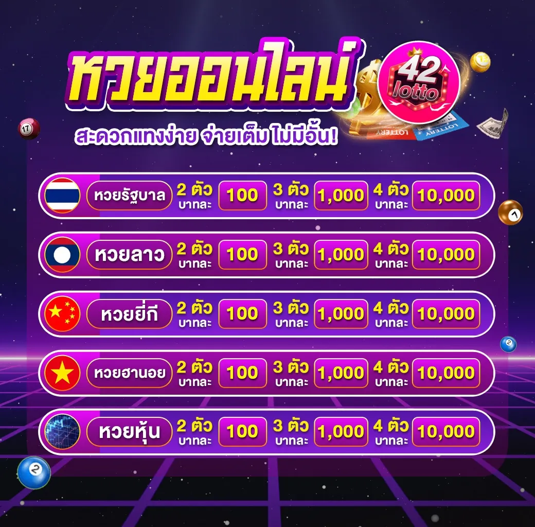 lotto 42 อัตราจ่าย